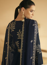 Real Georgette Gown in Dark Blue